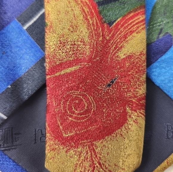 BOLGHERI Vintage Floral Abstract Hawaiian 100% Silk Designer Men's Tie - Picture 11 of 11